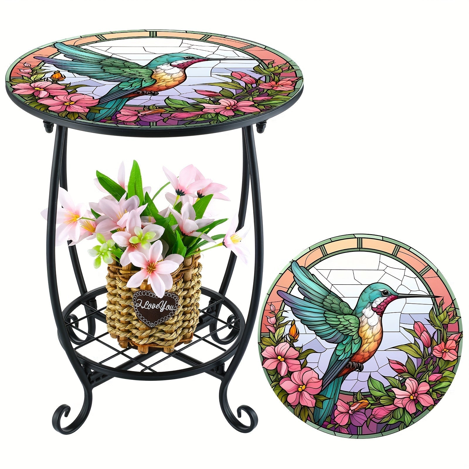 Mosaic Side Table shown in the Mixed colors option