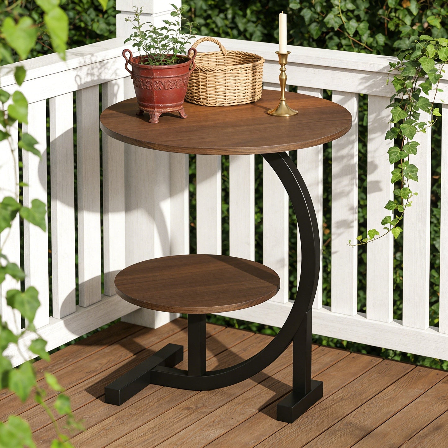 Outdoor Side Table shown in the primeval forest option
