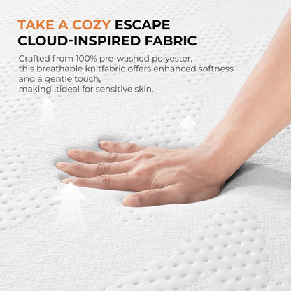 14-Inch Twin Mattress with Memory Foam, Sleep Support Mattress detail image - detail view 8