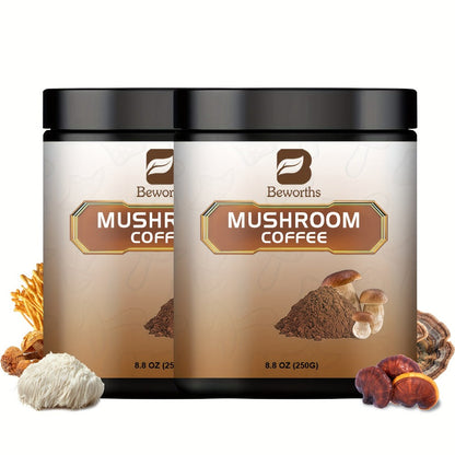 Mushroom Coffee Powder 500g with Reishi Cordyceps Lion's Mane Chaga & Turkey Tail for Bath Time, Home Spa and Personal Care