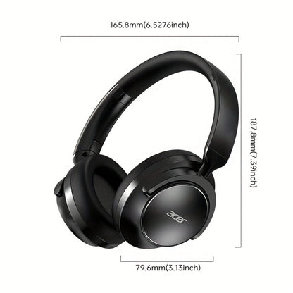 Acer OHR560 Over-Ear Headphones with Bluetooth 5.3, 40mm Drivers, ANC and ENC Labels, Foldable Earcups and AUX