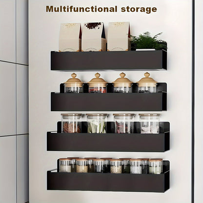 Magnetic Storage Box Organizer for Refrigerator, Washing Machine & Coffee Machine – Strong Magnetic Adsorption No-Drill Spice Rack & Kitchen
