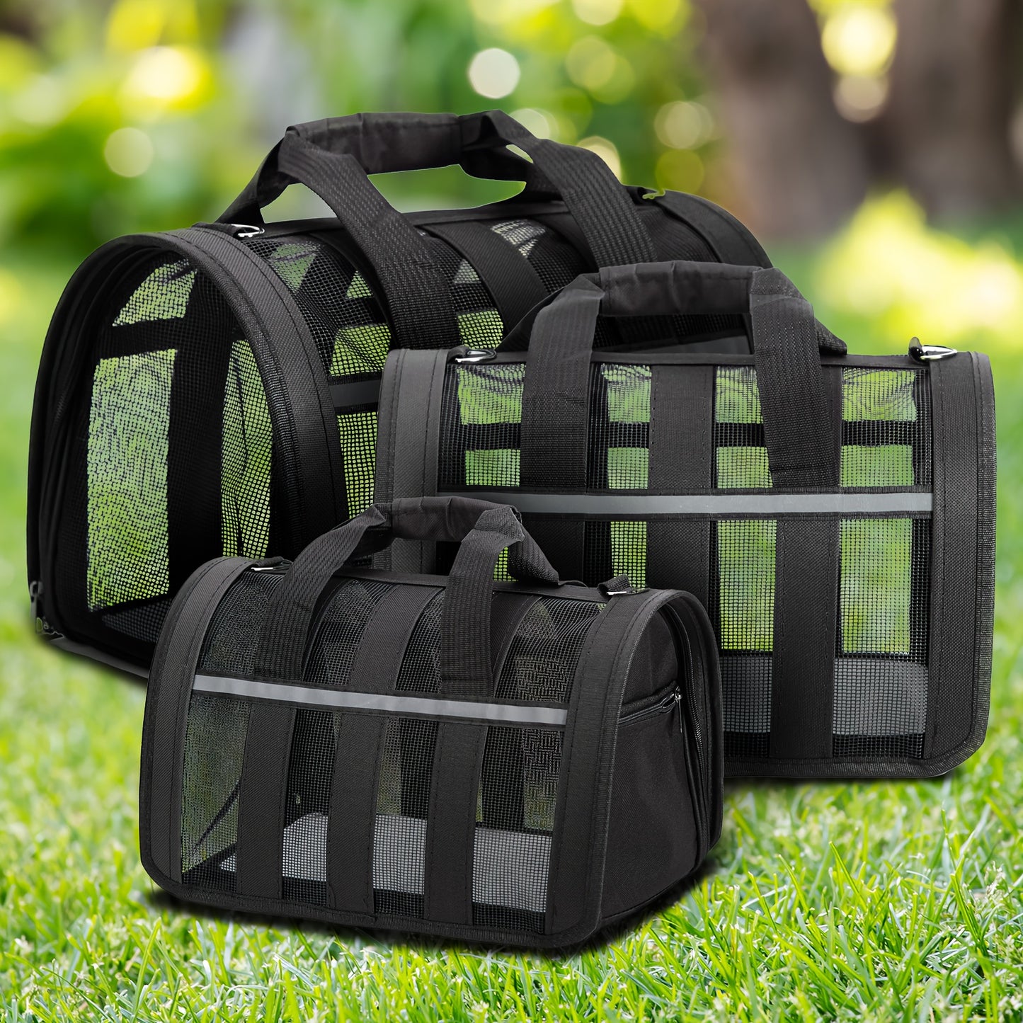 Foldable Pet Carrier Bag Breathable Mesh – Portable Soft Sided Tote for Cats & Small Dogs, Collapsible Travel Handbag, S/M/L, 7 Colors
