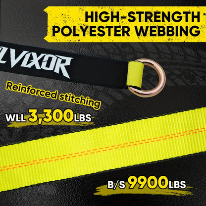 Wheel Straps Ratchet Tie Down 4-Pack 9, 900 lb Break Strength 2"x96" with Snap Hooks Anti-Slip Design – Heavy Duty UTV ATV SUV Truck Car