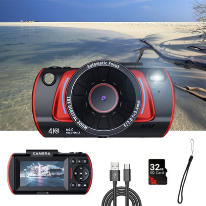 Digital Camera with Flip Screen, 4K Vlogging Model with 48MP Capture Marking, WiFi, 3-Inch 180° Flip Screen, 16X Digital Zoom and 32GB Card