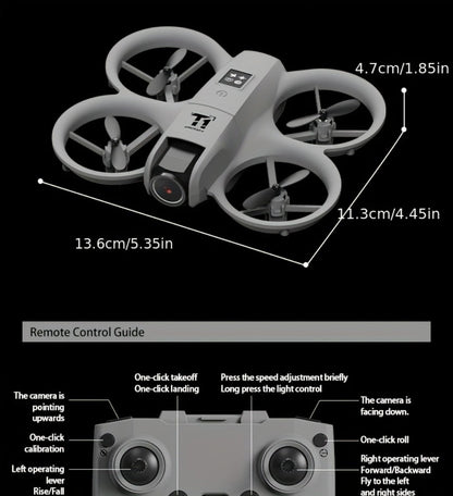 Mini 4K FPV Drone 180° Rotating Dual Camera Optical Flow Positioning Dual Batteries 360° Flip One-Key Takeoff Anti-Shake