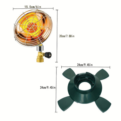 Portable Propane Heater 6200BTU Camping Outdoor - Propane Tank Holder with Control Valve, Compact Space Heater for Tent