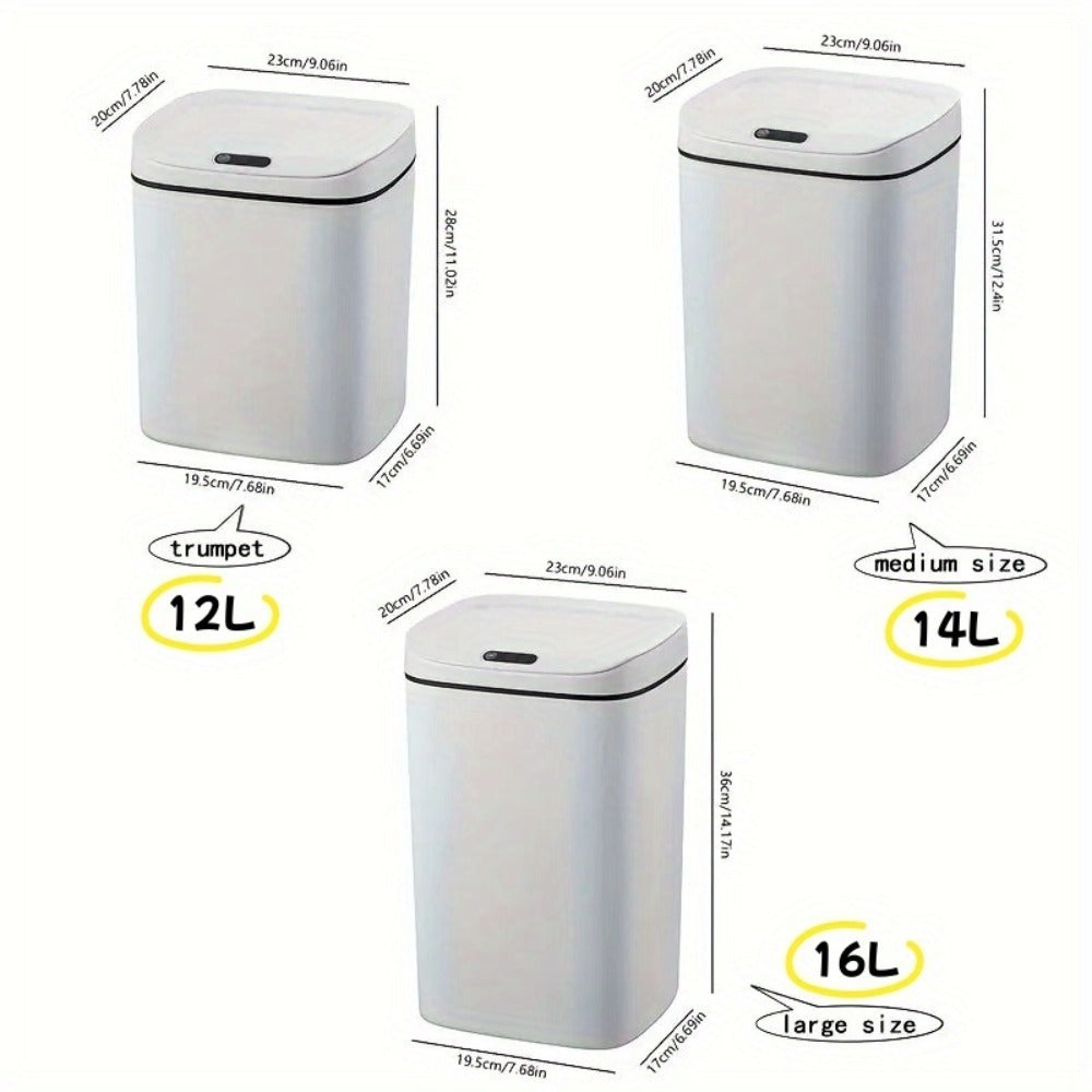 Motion-Activated Touchless Trash Can with Lid, Smart Sensor Waste Bin for Kitchen, Bathroom, Office & Home