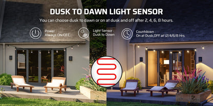 Outdoor Power Stake Timer 6 Outlet, 100FT Wireless Remote Control, Dusk to Dawn Photocell Sensor