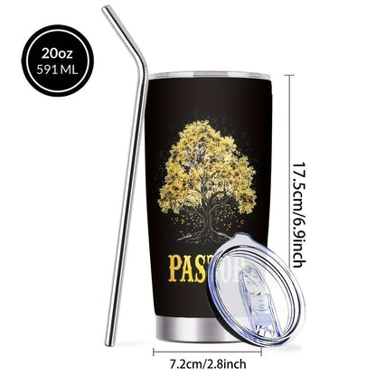 Insulated Tumbler 20oz Tree of Life Graphic Stainless Steel Travel Mug with Lid and Straw for Everyday Use