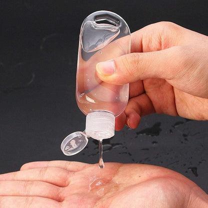 TSA Approved Travel Bottles with Keychain Leakproof Refillable Squeeze Containers 50-Pack Clear Plastic 1.7oz 50ML for Toiletries Lotion