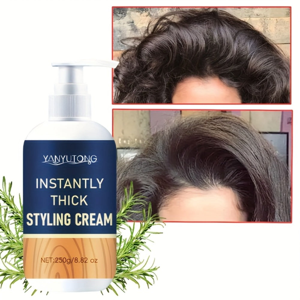 YANYULONG 250g Hair Styling Cream in White Pump Bottle with Squalane and Rosemary Extract Labels