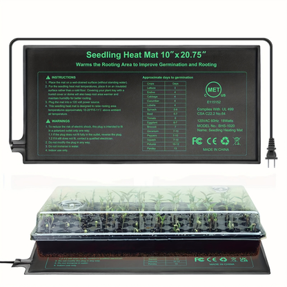 Seedling Heat Mat MET, Uniform Heating for Germination Indoor Gardening Greenhouse, Hydroponic Seed Starting Warming Pad M & L Size