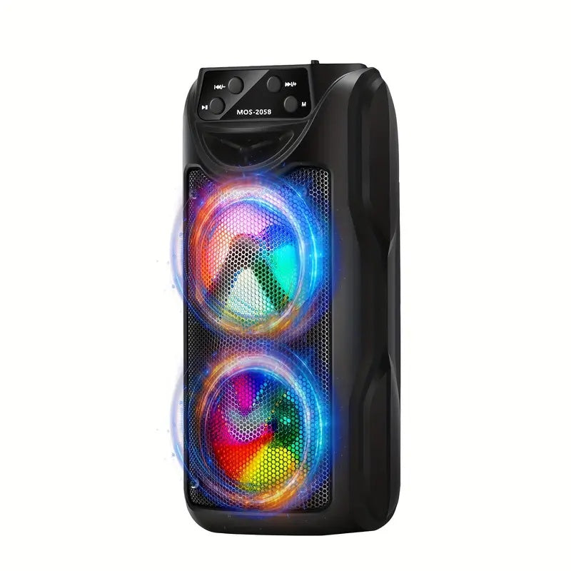 Portable Bluetooth Speaker MOS-2058 with RGB Ambient Lights, USB, AUX, FM, TF Playback and Four Colors