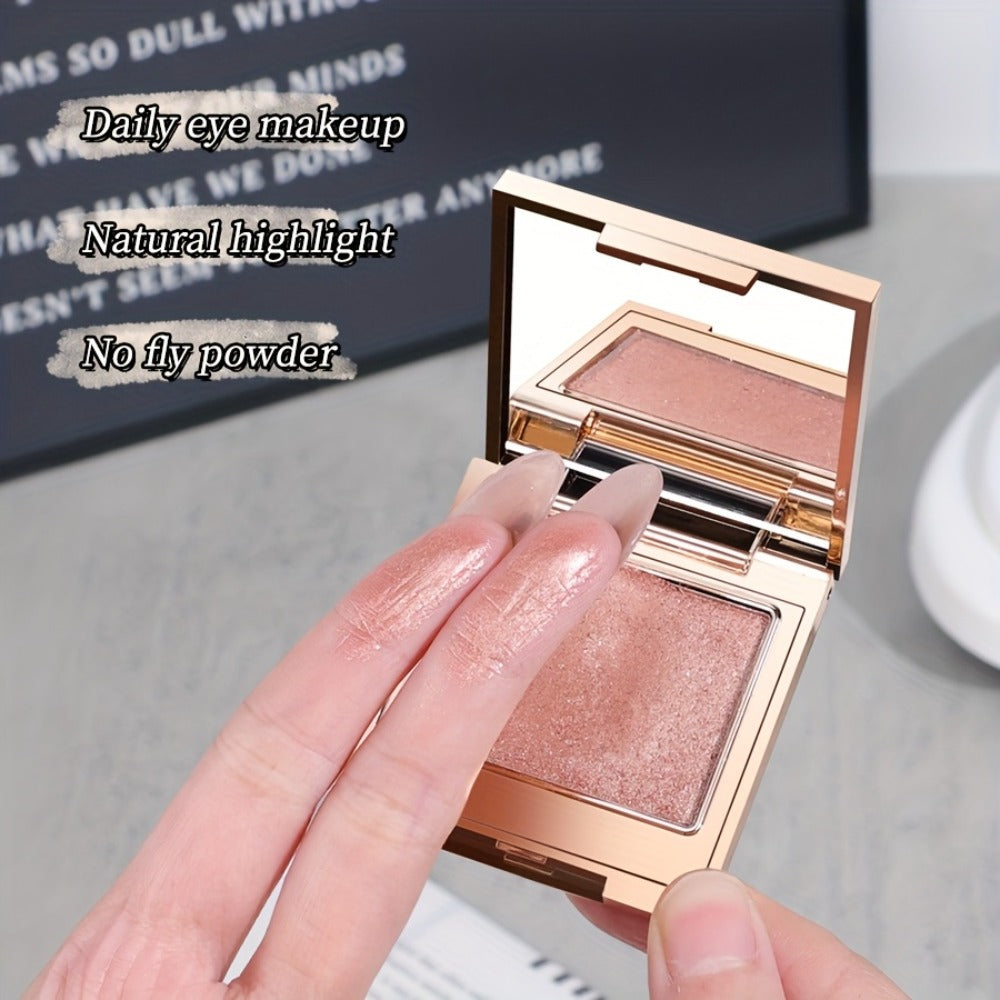 Shimmer Eyeshadow Palette 5 Shades Glowing Waterproof Creamy Blendable Formula with Built-in, for Makeup, Travel and Everyday Vanity Use