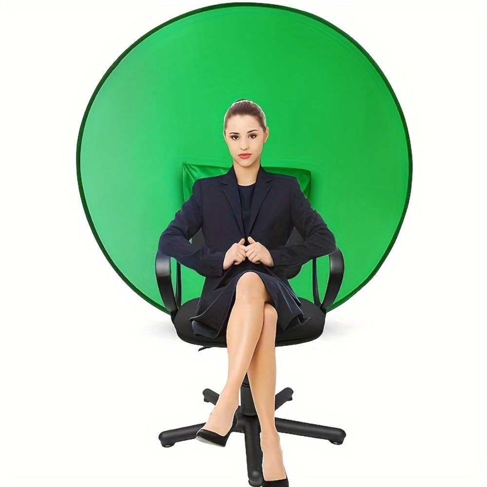 Chair Mount Green Screen Backdrop Collapsible Chroma Key Background for Streaming Vlogging Video Calls Zoom Portable Wrinkle-Resistant