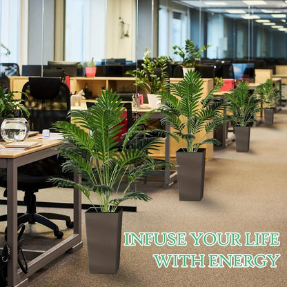 Artificial Palm Leaf Stems, Two-Piece Greenery Set at 26.77 Inches without Included Planter or Basket
