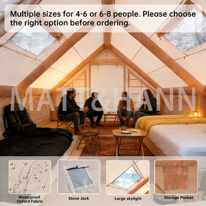 Inflatable Camping Tent 4-8 Person Air Cabin Glamping UV Protection for Garden, Patio and Yard Use