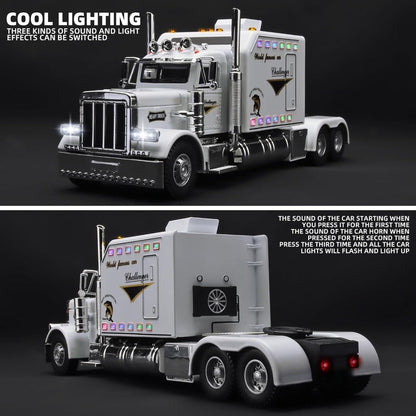 Semi Truck Toy 1:24 Scale Die-Cast Metal Pull-Back Alloy Semi-Trailer Truck with the Listed Color, Size or Set Options for Everyday Use