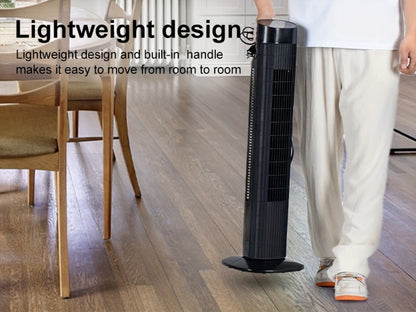 Tower Fan 31 Inch Bladeless, 80° Oscillating Standing Fan with Remote Control, 7.5H Timer & 3-Speed Settings