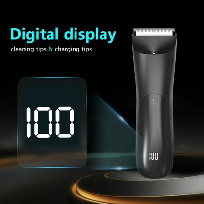 V-Shaped Ceramic-Blade Body Hair Trimmer with LCD Display, USB Cable, Guide Combs and Six Finish Options