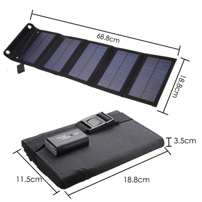 Foldable Solar Charger 100W Monocrystalline, 19.5% High Efficiency, USB Output, PET Surface, Portable Solar Panel for Camping