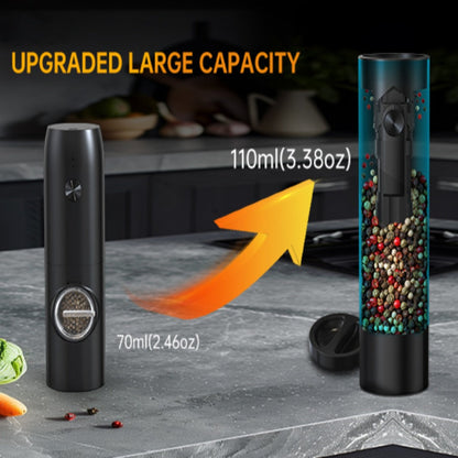 Electric Salt and Pepper Grinder Set with LED Light & Gravity Sensor, USB Rechargeable, Top-Fill
