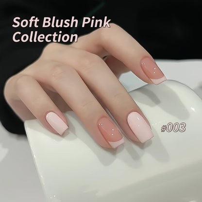 Gel Nail Polish 8-Color Gentle Pink Set in 0.51oz Bottles with Shades 001-008 and LED Soak-Off Cure for Nail Art