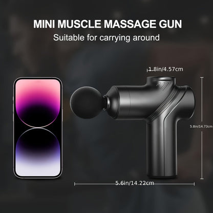 Portable Percussion Massage Gun – Ultra-Quiet Motor, 4 Massage Heads & 6 Adjustable Speeds | Handheld Deep Tissue Massager for Muscle