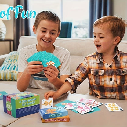 Kids Card Games 6 in 1 Set with 6 Decks Go Fish Old Maid Crazy Eights Memory with the Listed Color, Size or Set Options for Everyday Use