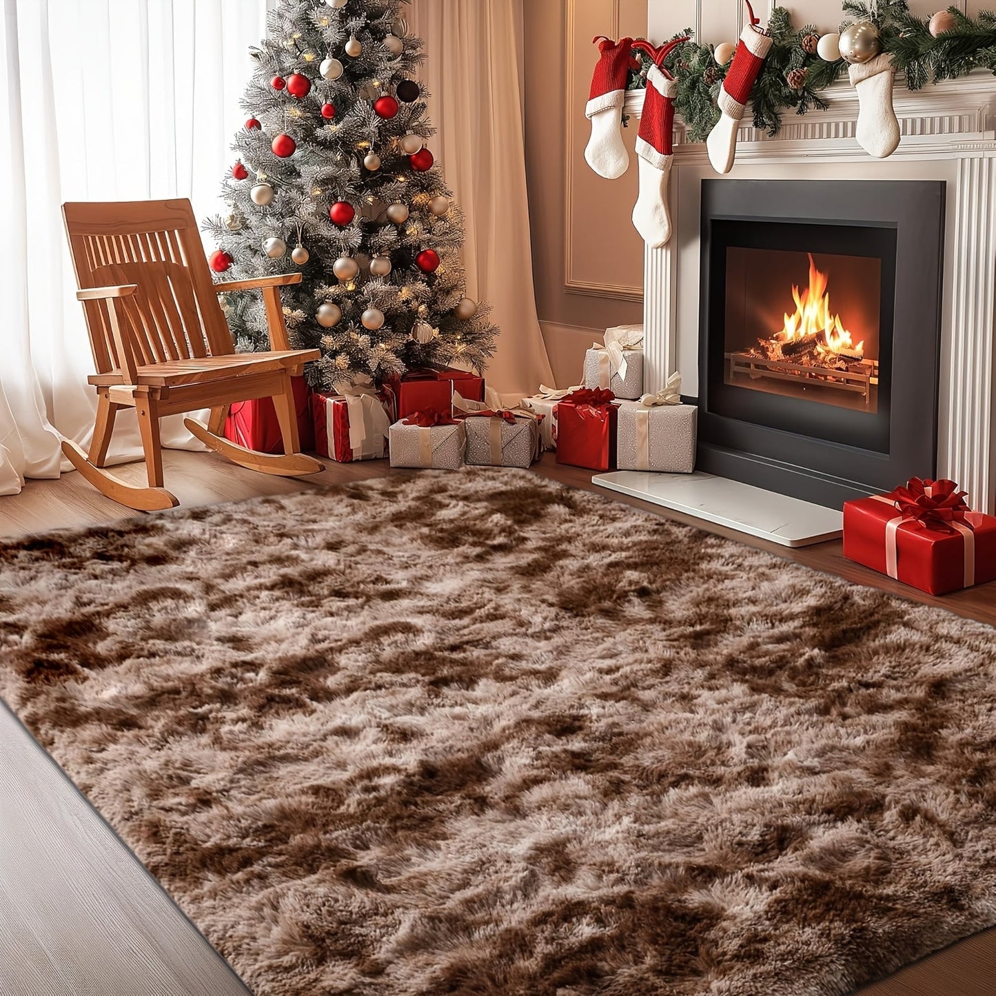 Non-Slip Area Rug Fluffy Soft Carpet – Modern Home Decor Floor Mat for Living Room, Bedroom, Kitchen & Bathroom | Easy Clean Cute Plush Rug