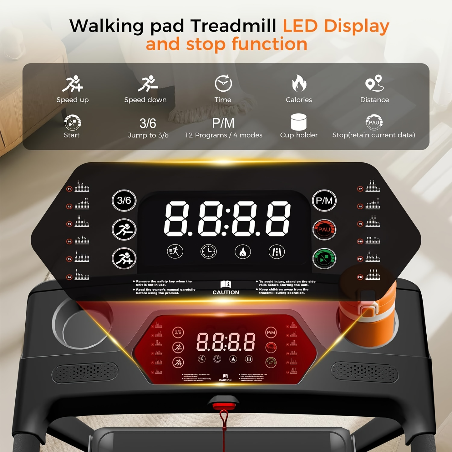 Folding Treadmill 3-in-1 with 14% Auto Incline & Handle – 3.0HP Quiet Walking Pad for Home, 300LBS Capacity