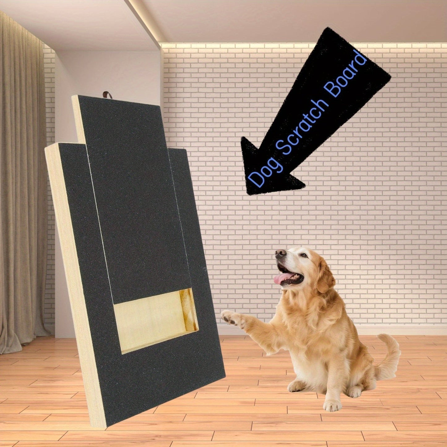 Dog Nail Scratch Board with Foldable Adjustable Stand, Replaceable Sandpaper and Bracket or Flat Options