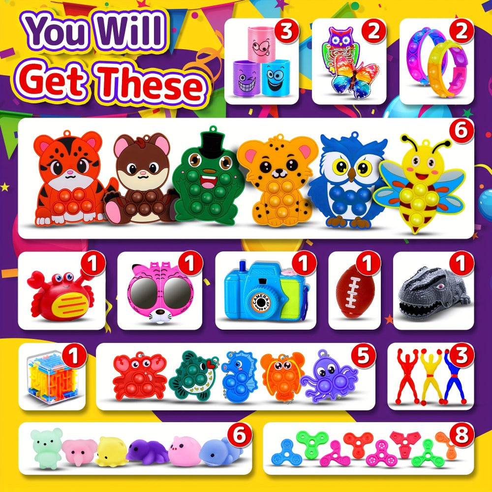 Bulk Party Favor Toys 1000-1200 Pcs, Fidget Toy Pack for Kids, Classroom Prizes, Goodie Bag Fillers