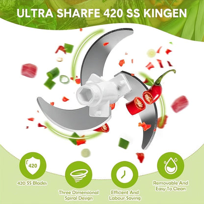 Vegetable Chopper with 3/5 Blades, Multifunctional Onion Chopper, Food Dicer & Salad Cutter with Container