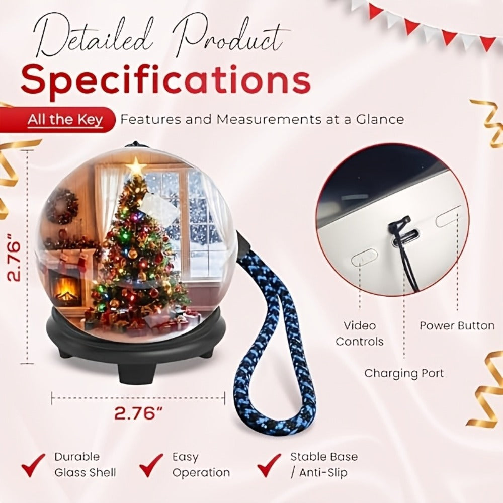 Crystal Ball Video Player Gift 2.7 Inch LED Light-Up Digital Sphere - Upload Your Own Videos & Photos