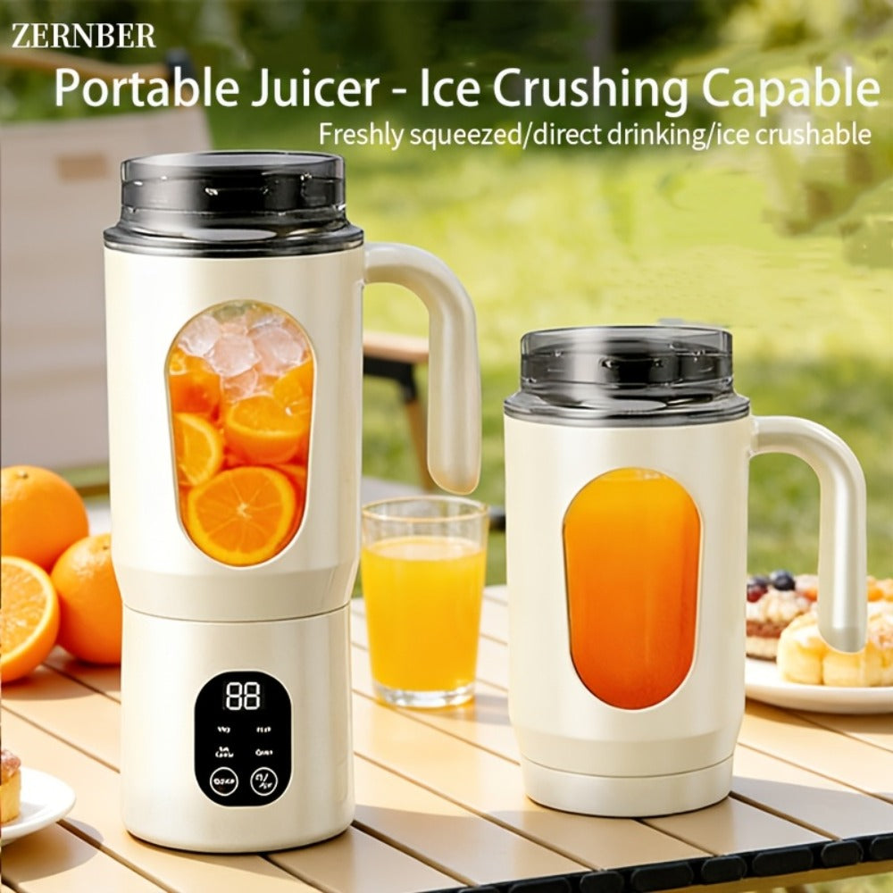 Portable Juicer USB Rechargeable with LED Display - Handheld Personal Blender for Smoothies, Juice & Ice Crush