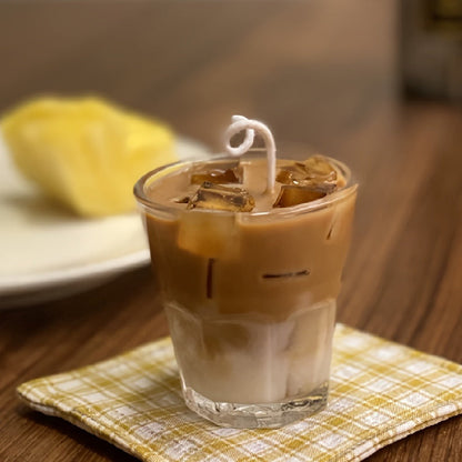 200g Iced Coffee Cup Candle with Clear Glass, Cube Details, Single Wick and Presentation Box