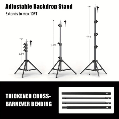 Backdrop Stand BEIYANG 20 x 10-Foot Three-Tripod Corner Kit with Twin Crossbars and Six Spring Clamps