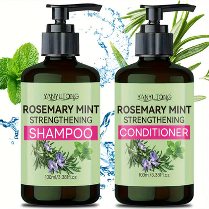 Rosemary Mint Shampoo & Conditioner Set with Rosemary Extract, Strengthening Hair Growth Formula