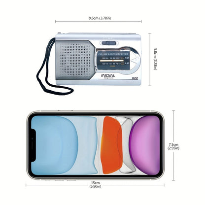 Portable AM FM Shortwave Radio with VFD Display, 21-Inch Antenna Long-Range Reception, AA Battery or DC Powered