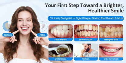Water Flosser Srivdk Cordless Oral Irrigator with 300ml Tank, Three Pressure Modes, Six Nozzles and USB-C Charging