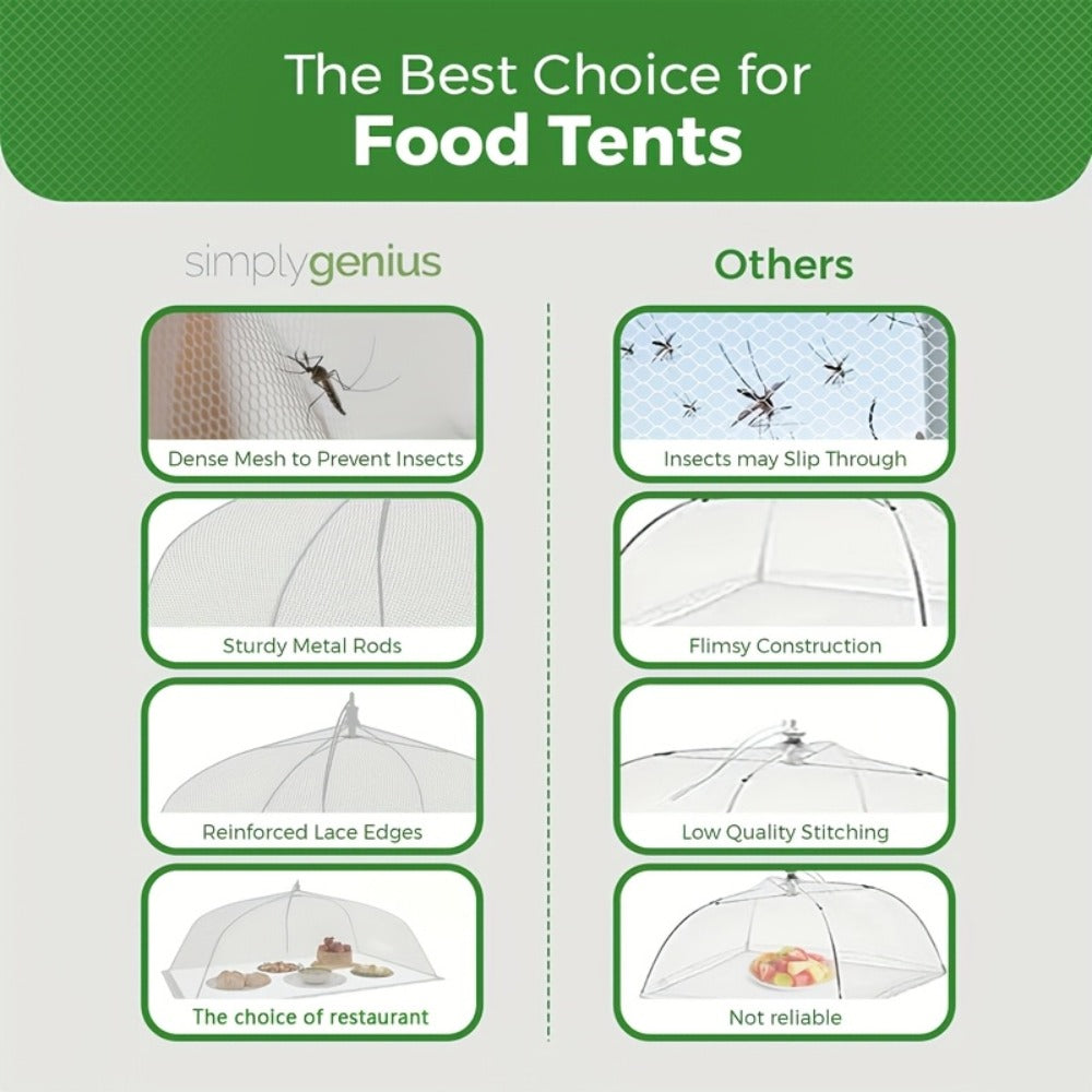 Pop-Up Mesh Food Covers for Outdoor Use – Large Collapsible Tent Covers for Picnic, BBQ, Buffet & Gatherings (3pcs / 9pcs)