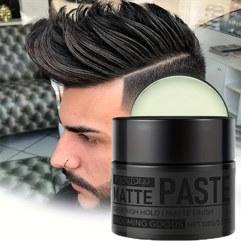 Matte Hair Paste for Men 100g, Non-Greasy Medium Hold Styling Cream with Plant Squalane & Argan Oil