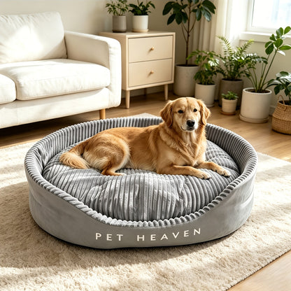 Furry Round Pet Bed for Dogs & Cats – Soft Warm Washable Dog Bed with Anti-Slip Base, Foldable Breathable Plush Cat Bed Mattress