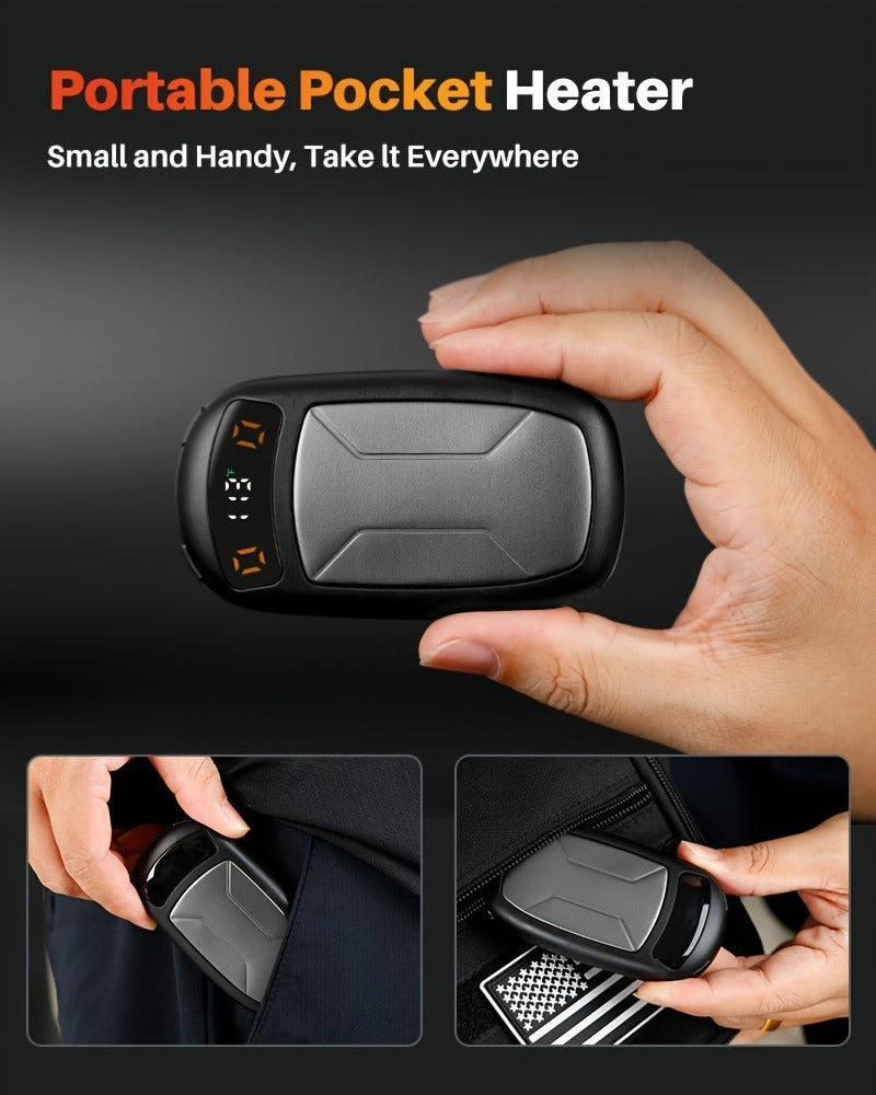 Rechargeable Hand Warmers with COB Light 2 Pack, Magnetic USB Electric Pocket Hand Warmer 12 Hours Heat, Portable Reusable Handwarmer