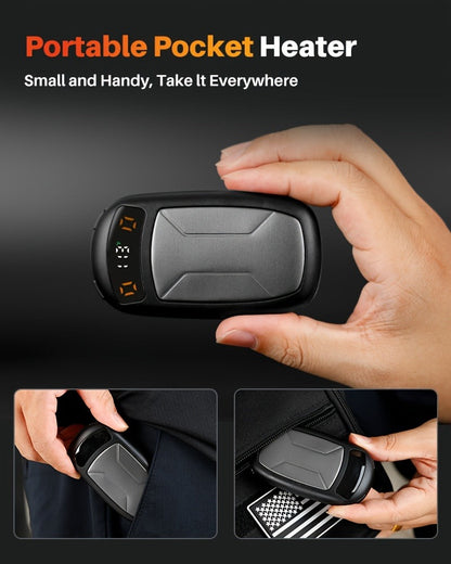 Rechargeable Hand Warmers with COB Light 2 Pack, Magnetic USB Electric Pocket Hand Warmer 12 Hours Heat, Portable Reusable Handwarmer
