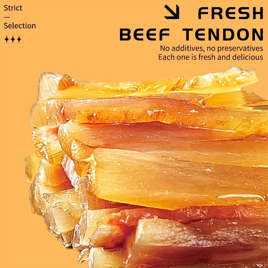 Beef Tendon Dog Chews – Natural Beef Strips Cubes & Diced Beef with Egg Yolk, High Protein Long-Lasting Dental Chews & Training Treats