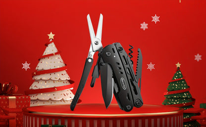 18-in-1 Stainless Steel Multitool Pocket Knife – Pliers, Scissors, Saw, Corkscrew & 9 Screwdrivers with Safety Lock & Nylon Sheath