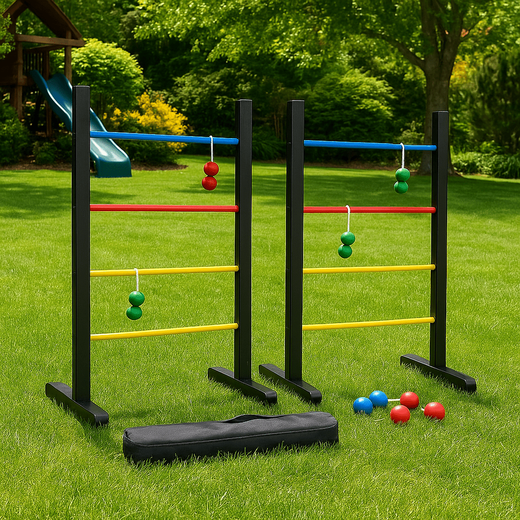 Outdoor Lawn Toss Game Set – Washer Toss & Ladder Toss for Backyard Party, Portable Yard Games for Adults Kids Family